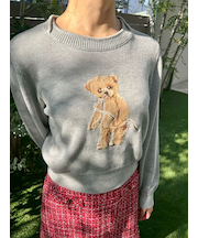 Lily Bearハートサテンニット