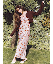 カーデセットプリントキャミワンピース