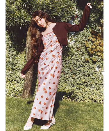 カーデセットプリントキャミワンピース