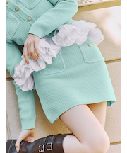 コットンニットミニスカート