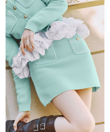 コットンニットミニスカート