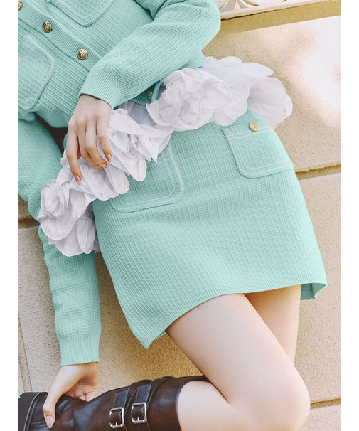 コットンニットミニスカート