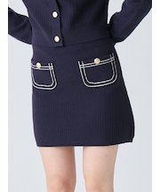 コットンニットミニスカート