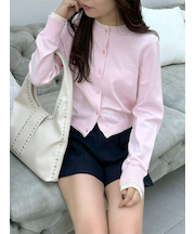 カラートリムニットカーディガン