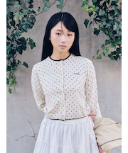 カラートリムニットカーディガン