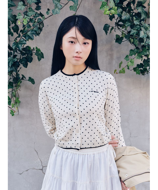 カラートリムニットカーディガン