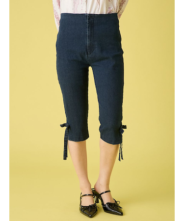 サイドリボンカプリパンツ