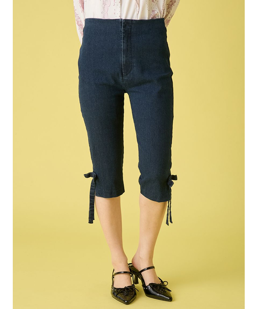 サイドリボンカプリパンツ