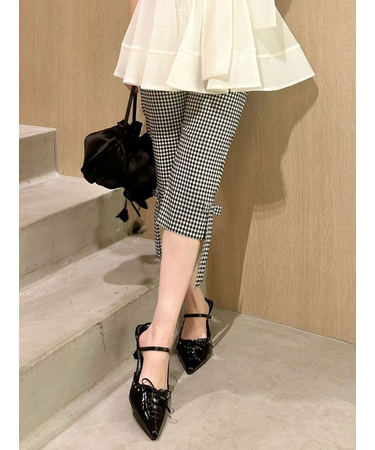 サイドリボンカプリパンツ