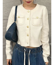 コットンニットジャケット