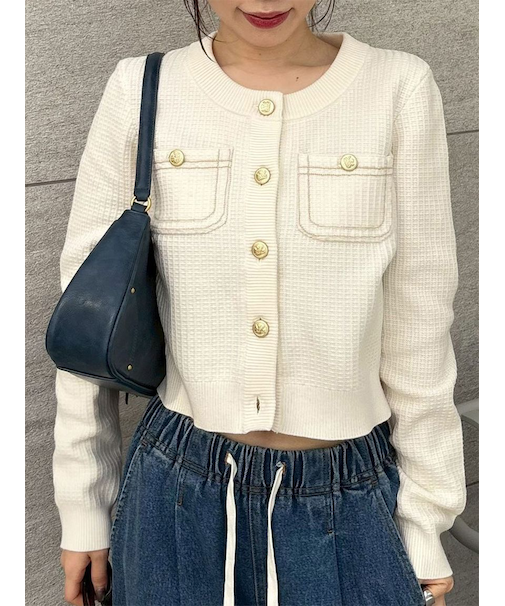 コットンニットジャケット