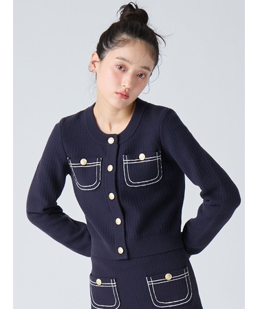 コットンニットジャケット