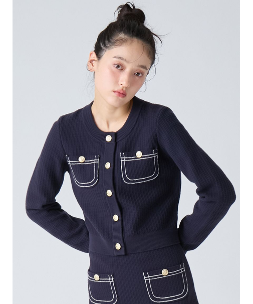 コットンニットジャケット