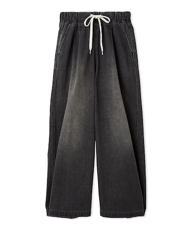 【WEB限定00サイズ】ワイドレッグイージーデニムパンツ
