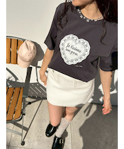 ハートモチーフプリントTシャツ