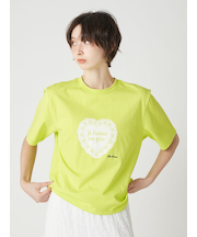 ハートモチーフプリントTシャツ