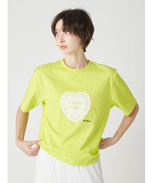 ハートモチーフプリントTシャツ