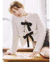 [L.B CANDY STOCK]ラメリボンニットジャケット