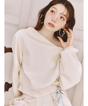 【WEB限定カラー】ドレープオフショルボンディングスウェット