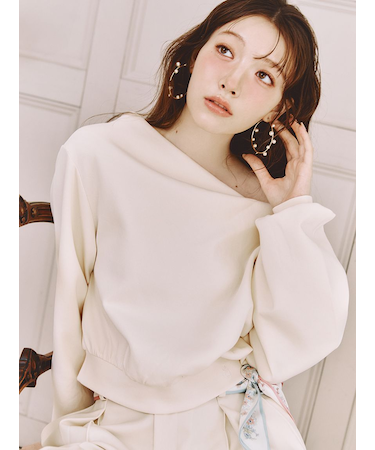 【WEB限定カラー】ドレープオフショルボンディングスウェット