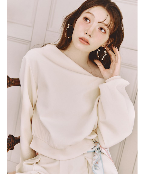 【WEB限定カラー】ドレープオフショルボンディングスウェット