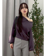 【WEB限定カラー】ドレープオフショルボンディングスウェット