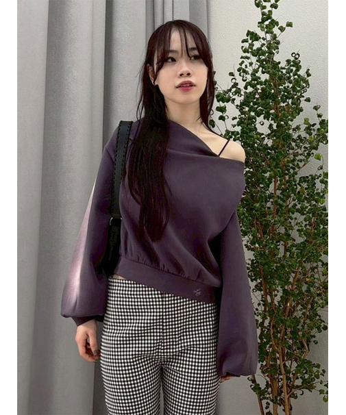 【WEB限定カラー】ドレープオフショルボンディングスウェット