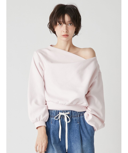 【WEB限定カラー】ドレープオフショルボンディングスウェット
