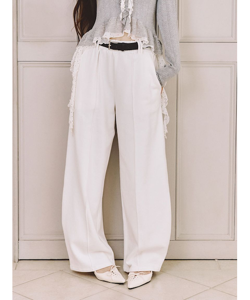 【WEB限定00サイズ】ベルト付きスウェットパンツ