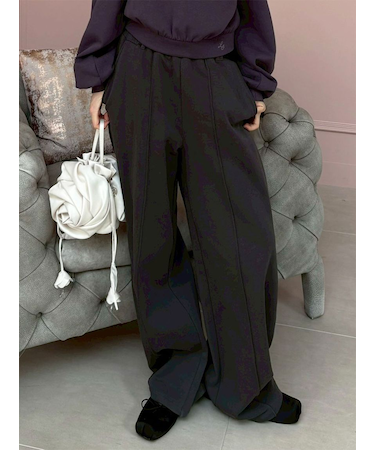 【WEB限定00サイズ】ベルト付きスウェットパンツ