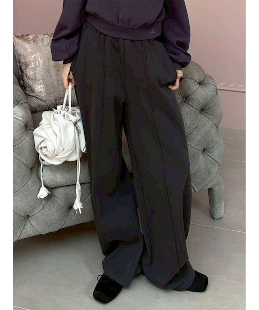 【WEB限定00サイズ】ベルト付きスウェットパンツ