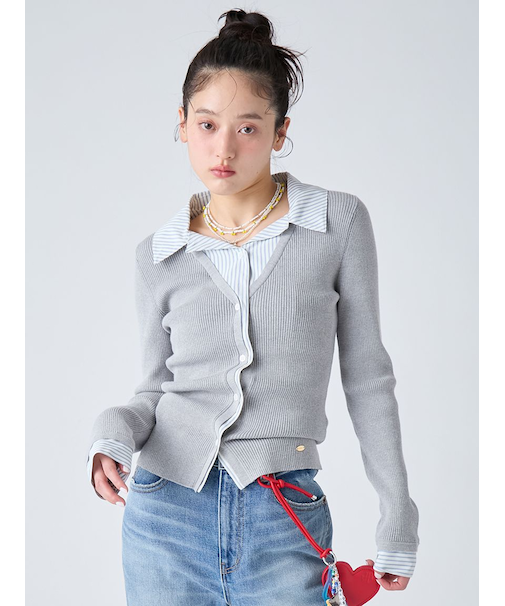 シャツドッキングニットトップス