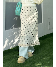 プリントシフォンバイアスミディスカート