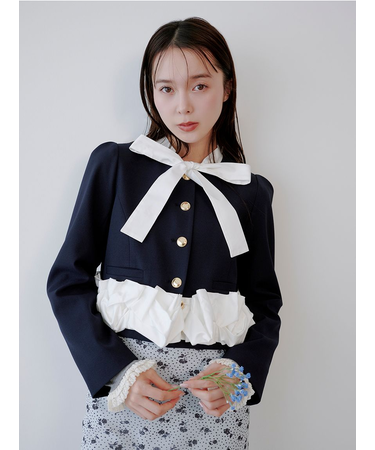 【限定カラー】3wayバブルヘムボウタイジャケット