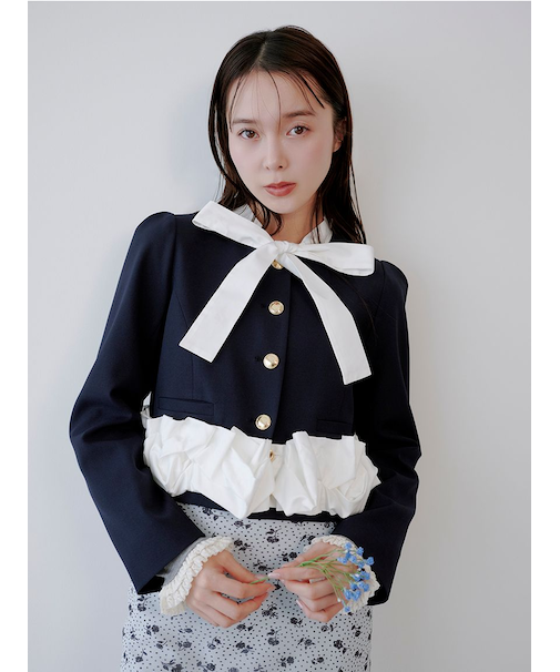 【限定カラー】3wayバブルヘムボウタイジャケット