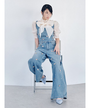 【WEB限定00サイズ】[L.B CANDY STOCK]バリエーションビジューデニムパンツ