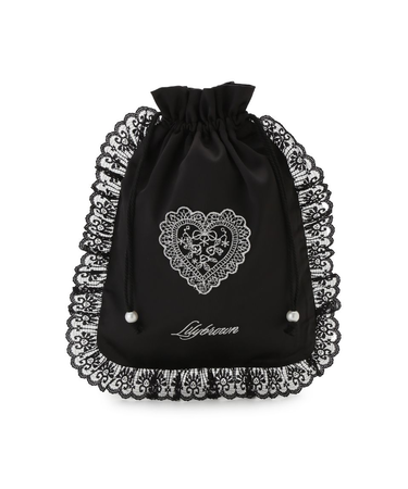 【LILY BROWN Lingerie】Love letterサテンレースポーチ