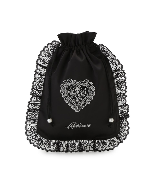 【LILY BROWN Lingerie】Love letterサテンレースポーチ