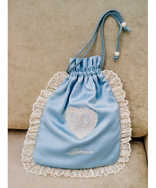 【LILY BROWN Lingerie】Love letterサテンレースポーチ