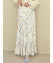 スカーフプリントナロースカート