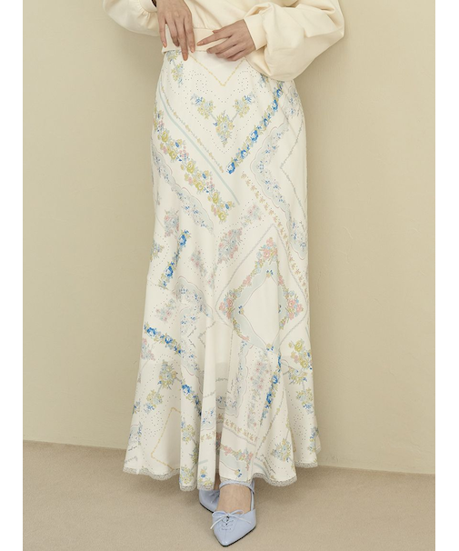 スカーフプリントナロースカート