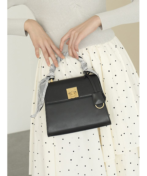 レーススカーフ付きハンドバッグ