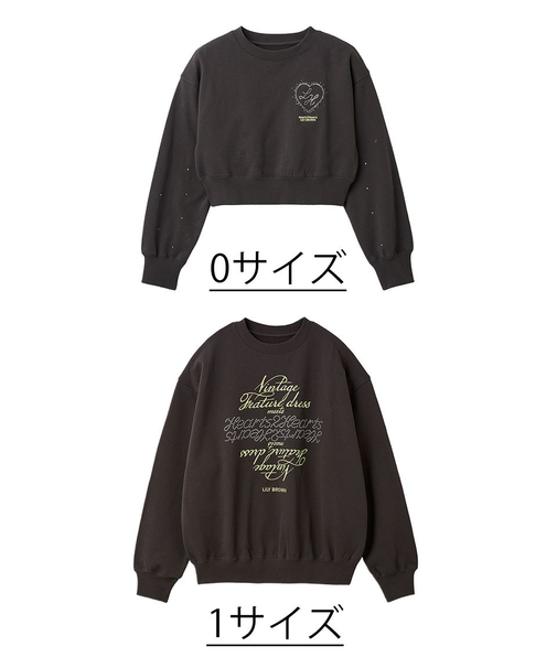 【LILY BROWN×Hearts2Hearts】コラボレーションビジューロゴスウェット