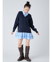 シャツドッキングミニワンピース