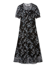 パネルラインエンブロイダリ―ドレス