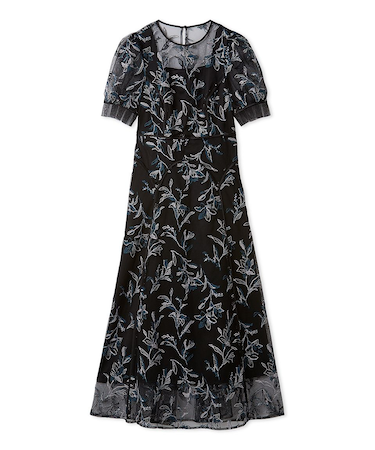 パネルラインエンブロイダリ―ドレス