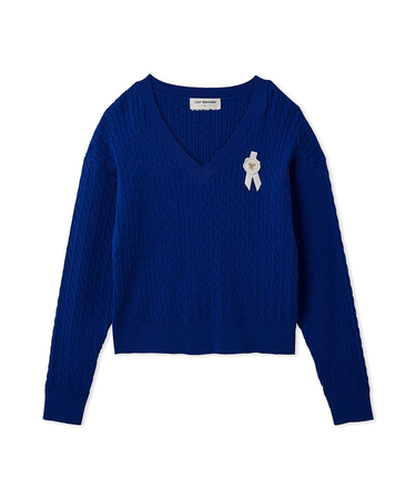 Lily Bearスタンプモチーフケーブルニット