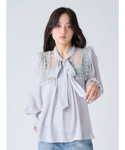 ヴィンテージライクボウタイブラウス