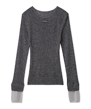 シアーレイヤードラメリブトップ