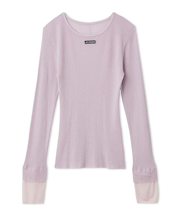 シアーレイヤードラメリブトップ